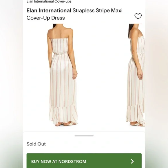 Elan International Strapless Stripe Maxi Cover-Up Dress - Picture 8 of 13